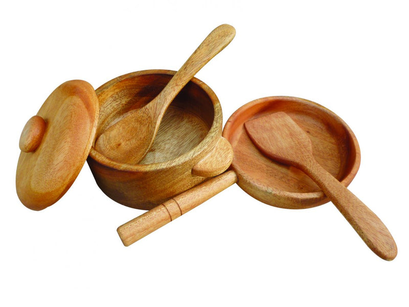 QToys Australia (USA) MAHOGANY PAN & POT SET