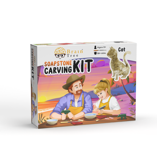 Cat Soapstone Carving Kit: Safe and Fun DIY Craft for Kids and Adults