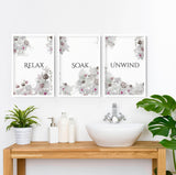 Country bathroom wall decor Set of 3 wall art