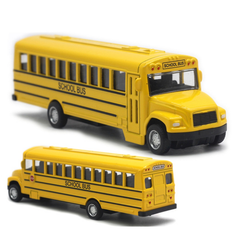 Alloy Inertial School Bus Model Car Model For Gifts Kids Boy Toys