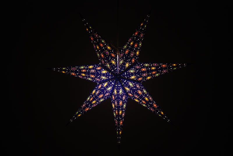 Spirit: Deep Blue - Handmade 7 Pointed Paper Star Lantern