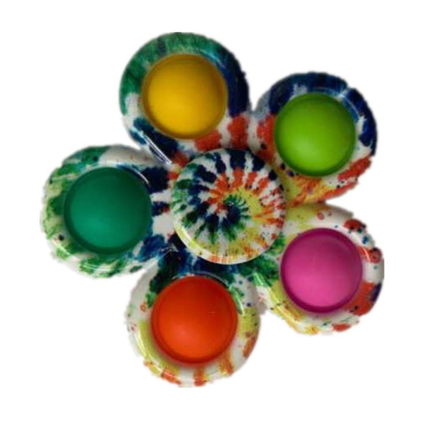 3 Pack: Tie-Dye Popper Fidget Spinner Toy