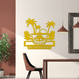 Palm Tree Fire Monogram