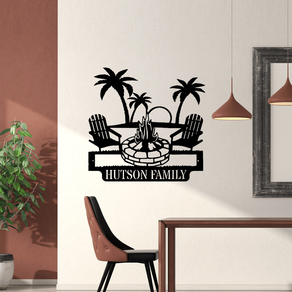 Palm Tree Fire Monogram