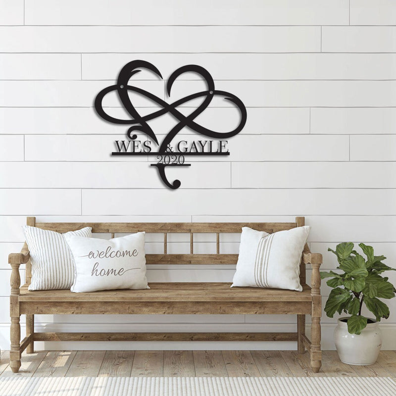 Custom Infinity Heart Metal Wall Art