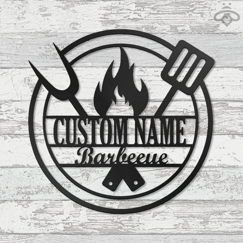 Dad's Custom Metal Art BBQ Sign